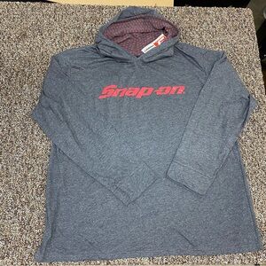 Snap-On Gray and Red Lightweight Hooded Long-sleeve Shirt - Men’s - NWT